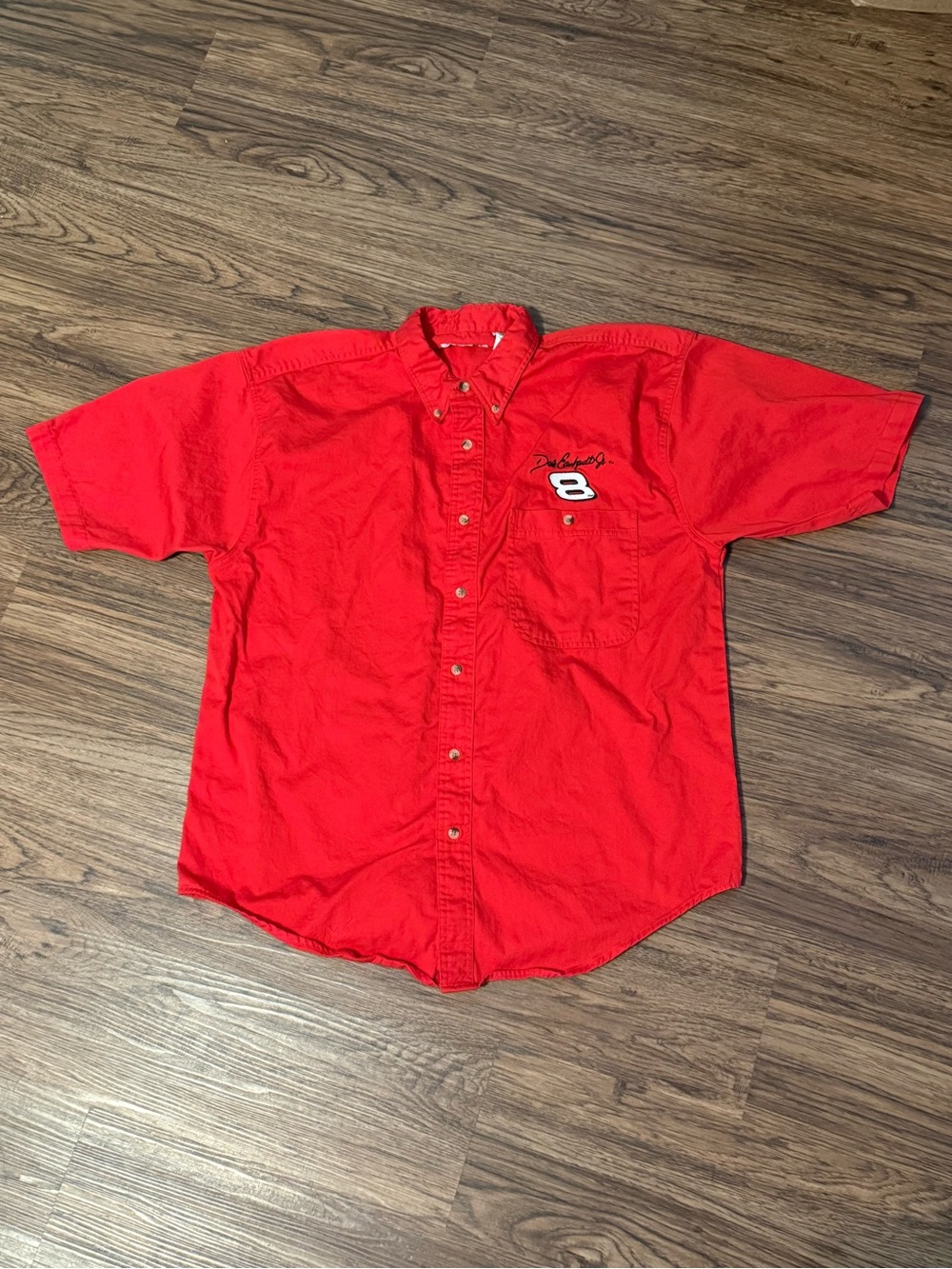 Vintage Competitors View Red Dale Earnhardt Jr Button Up Shirt in Size Large